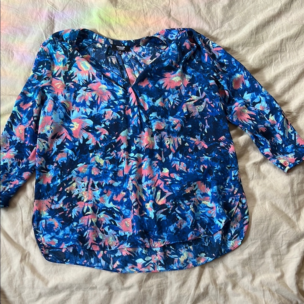 Floral Blue Women's Top